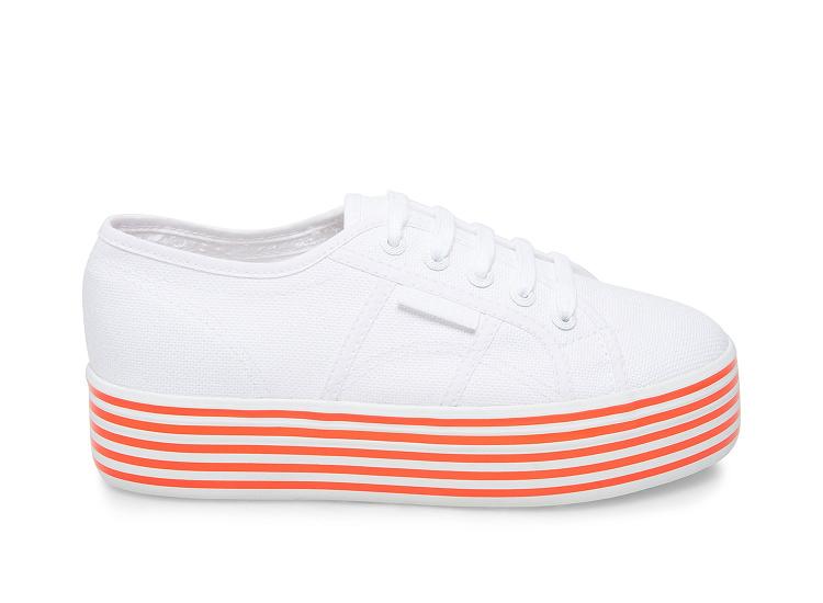 Superga 2790 Multicolor Cotw White Melon - Womens Superga Platform Shoes